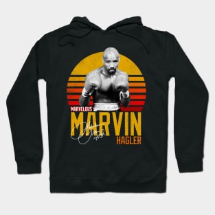 Marvelous Marvin Hagler Boxing Legend Signature Vintage Retro 80s 90s Bootleg Rap Style Hoodie
